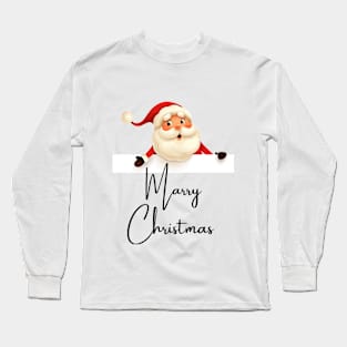 Marry Christmas wishings design and text art Long Sleeve T-Shirt